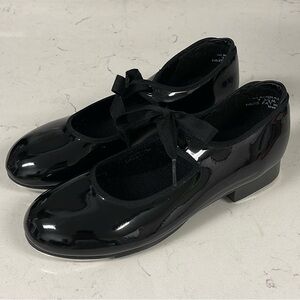 CAPEZIO Jr. Tyette Tap Shoe for Beginners Size 7 1/2 Black Worn 1-2 Times